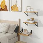 Heimlove Deep Floating Shelves for Wall, 12 Inch Deep Floating Shelves Set of 3 - Image 2