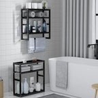PPN Towel Rack Bathroom Storage Shelves Over The Toilet - Image 3