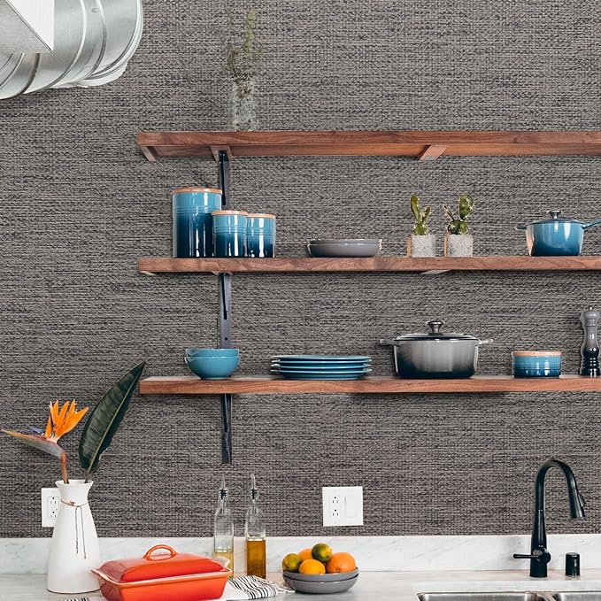 WADILE Grasscloth Peel and Stick Wallpaper 15.7in x 787.4in, Textured Contact - Image 3