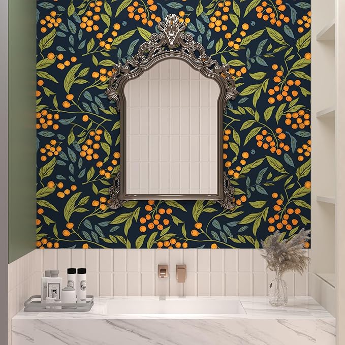 BOKEBEVE Boho Wallpaper Peel and Stick Floral Contact Paper Leaves Wall Paper - Image 4