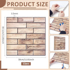 12PCS 3D Wall Panels Peel and Stick Foam Faux Brick Wall Panels, Self-Adhesive - Image 2