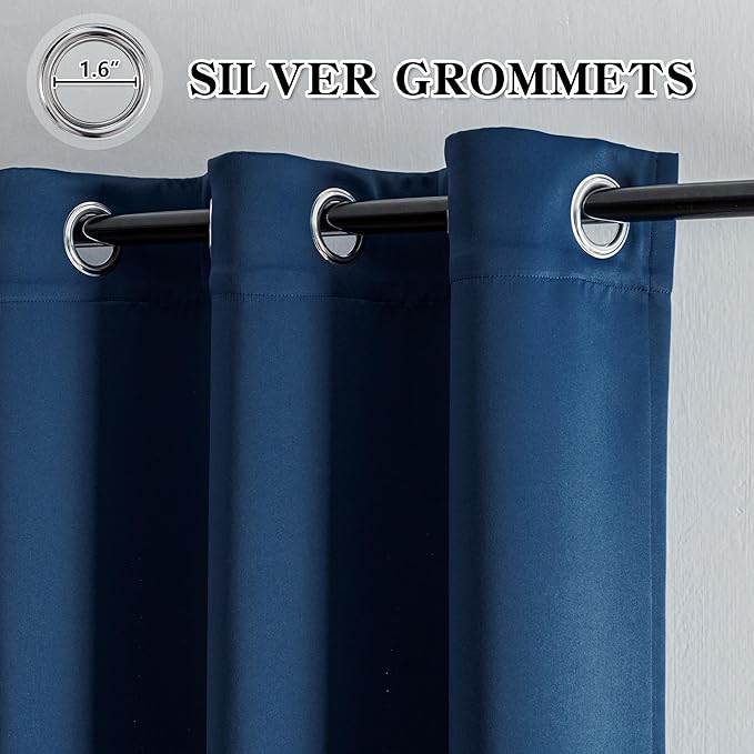 IGEMAEVE Blackout Curtains 72 Inch Length 2 Panels Set, Grommet Energy Saving - Image 2