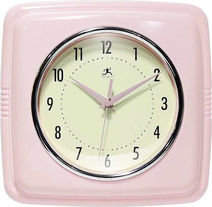 Infinity Instruments Square Silent Retro 9 inch Mid Century Modern Kitchen by InfinityInstruments