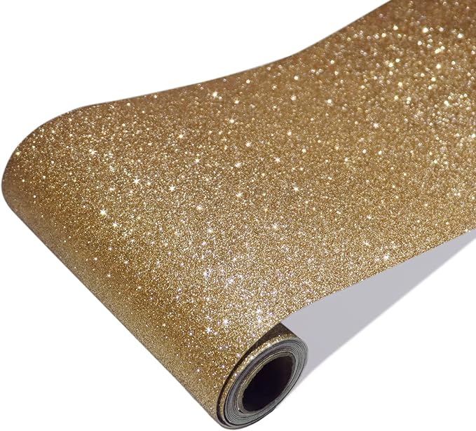 CRE8TIVE Champagne Gold Glitter Wallpaper Border Gold Peel and Stick Wallpaper by CRE8TIVE