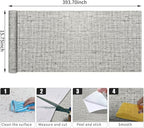 15.75"x393.70" Gray Wallpaper Grasscloth Peel and Stick Wallpaper Faux Linen - Image 9