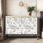 Froluya Black and Cream White Floral Wallpaper Peel and Stick Wallpaper - Image 4