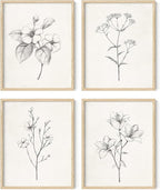 HAUS AND HUES Grey Floral Wall Art by HausandHuesArtPrints