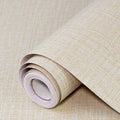 Beige Grasscloth Peel and Stick Wallpaper 17.3"x1200" Faux Linen Textured by Uooar