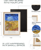 HesenDot Van Gogh Framed Wall Art Set of 3, 12x16 Inch Canvas Prints, Wheatfield - Image 3