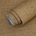 Grasscloth Peel and Stick Wallpaper 15.75x196.85inch Vintage Brown Removable by MANONIRIA