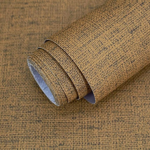15.75"x393.7" Brown Wallpaper Peel and Stick Removable Grasscloth Textured Wall by MANONIRIA