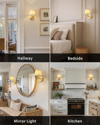 PUSU Motion Sensor Gold H9.6 inch Small Wall Sconces Set of 2, LED Cordless - Image 6