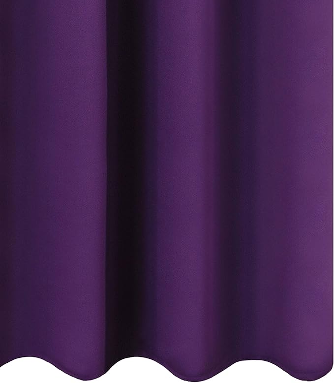 LEMOMO Blackout Curtains 66 x 95 inch/Purple Curtains Set of 2 Panels/Thermal - Image 9