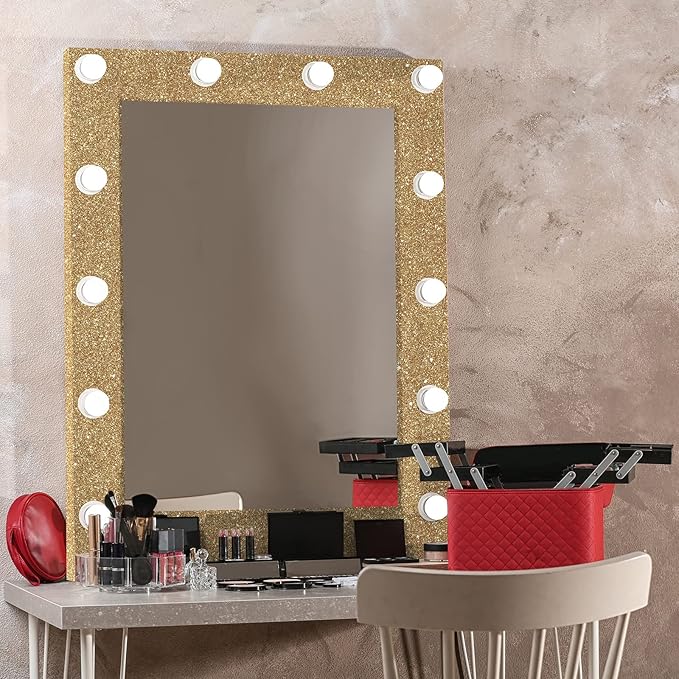 CRE8TIVE Champagne Gold Glitter Wallpaper Border Peel and Stick Wall Border - Image 5