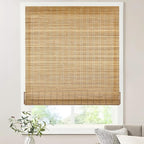LazBlinds No Tools No Drill Bamboo Roller Shades, Custom Cordless Bamboo Blinds by LazBlinds