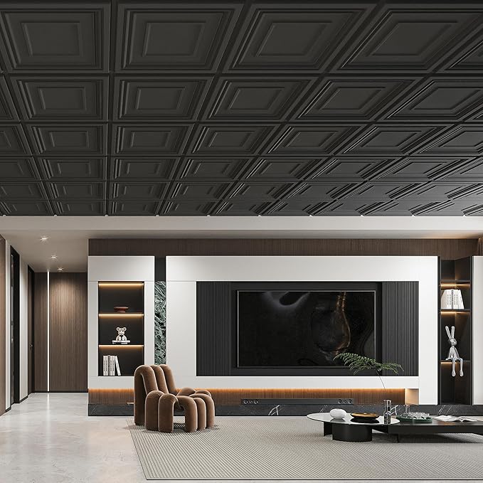 Art3d Drop Ceiling Tiles 24x24 Inch – Glue Up PVC Ceiling Tiles 2x2 Ft. - Image 2
