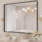 LOAAO Black Bathroom Mirror 40"X24" by LOAAO