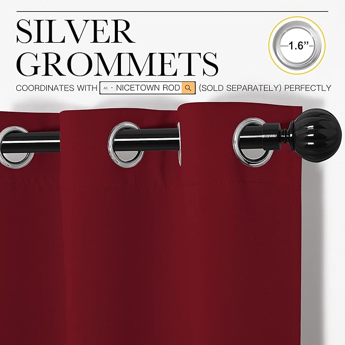 NICETOWN Christmas Blackout Curtain Panel Grommet - Image 3