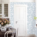 Ismoon Floral Wallpaper Peel and Stick Blue and White Contact Paper Vintage - Image 7