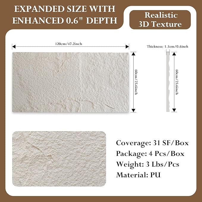 3D Faux Stone Wall Panels, Waterproof Stone Texture Panels - Image 3