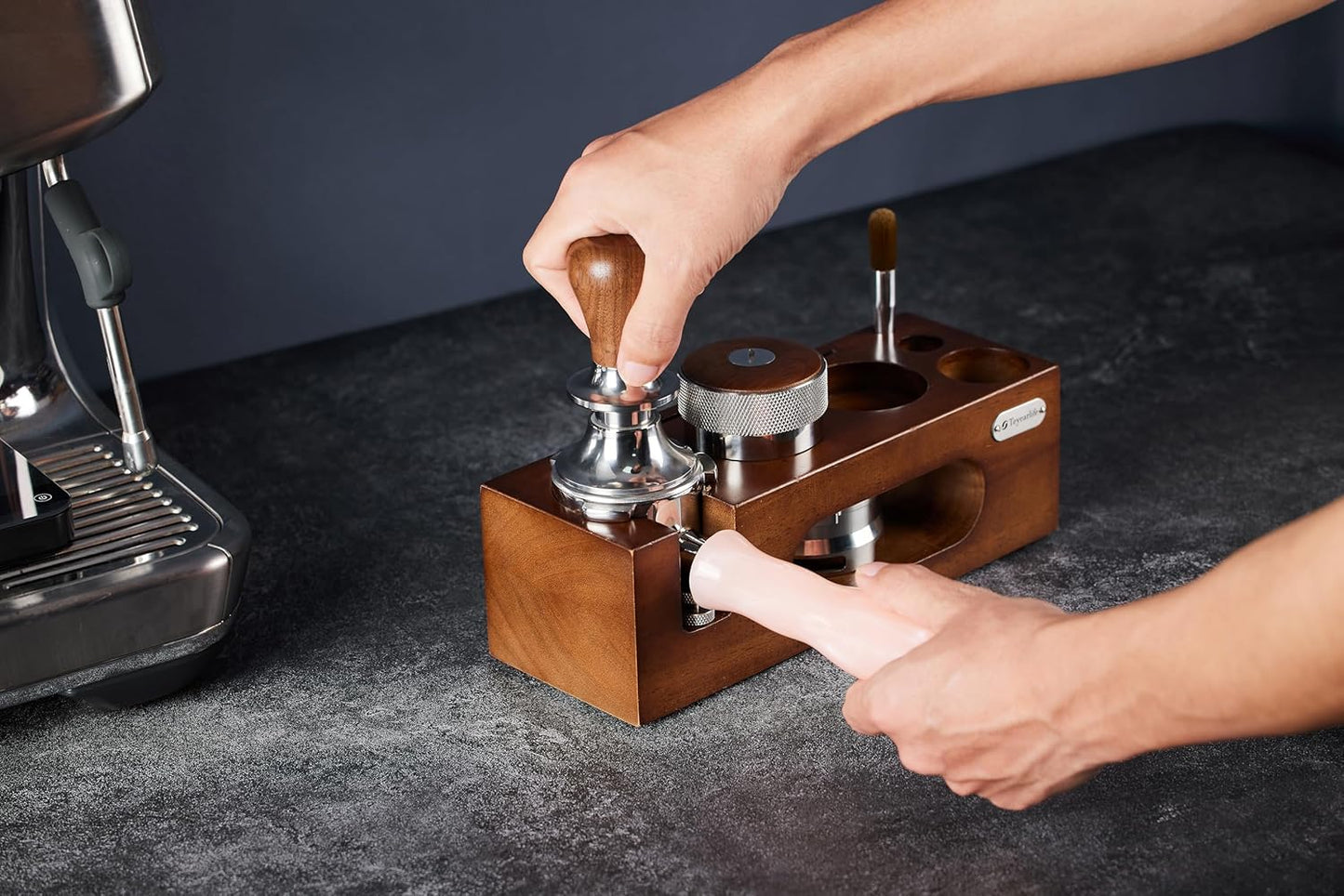 54mm bottomless portafilter for Breville Barista Express(BES870) Pro Touch Bambino Infuser Duo Temp Espresso Accessories Includes Naked Basket Stainless Steel resin pink