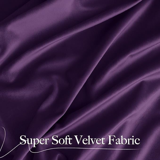 NICETOWN Purple Velvet Curtains 84 inches - Image 3