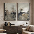 Large Framed Neutral Abstract Wall Art Set of 2 by MXART