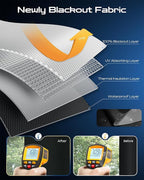 47" W x 64" L 100% Blackout Curtains, Total Darkness No-Drill Black Out Window - Image 4