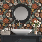 Laatse Boho Wallpaper Peel and Stick, Vintage Floral Contact Paper 17.5" x - Image 3