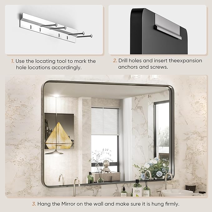 Sweetcrispy 22x30 Inch Black Bathroom Mirrors - Image 7
