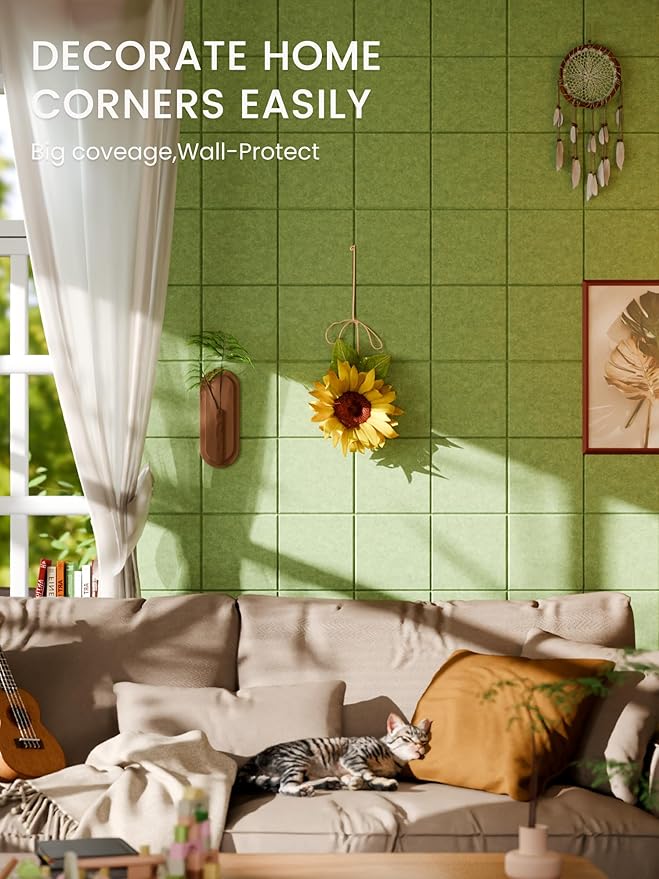Bumusty Large Felt Bulletin Board, 30 Push Pins, 70 Adhesive Tabs, Kelly Green - Image 4