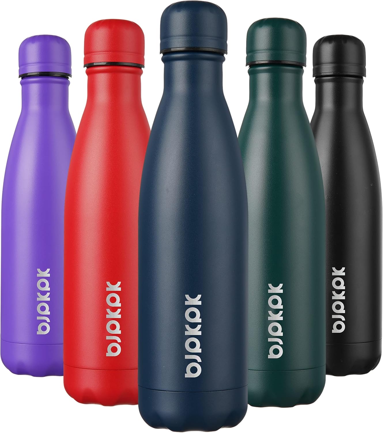 BJPKPK 17oz Insulated Stainless Steel Water Bottles,Sports Water Bottles Keep Cold for 24 Hours and Hot for 12 Hours,BPA Free for Travel,Navy blue