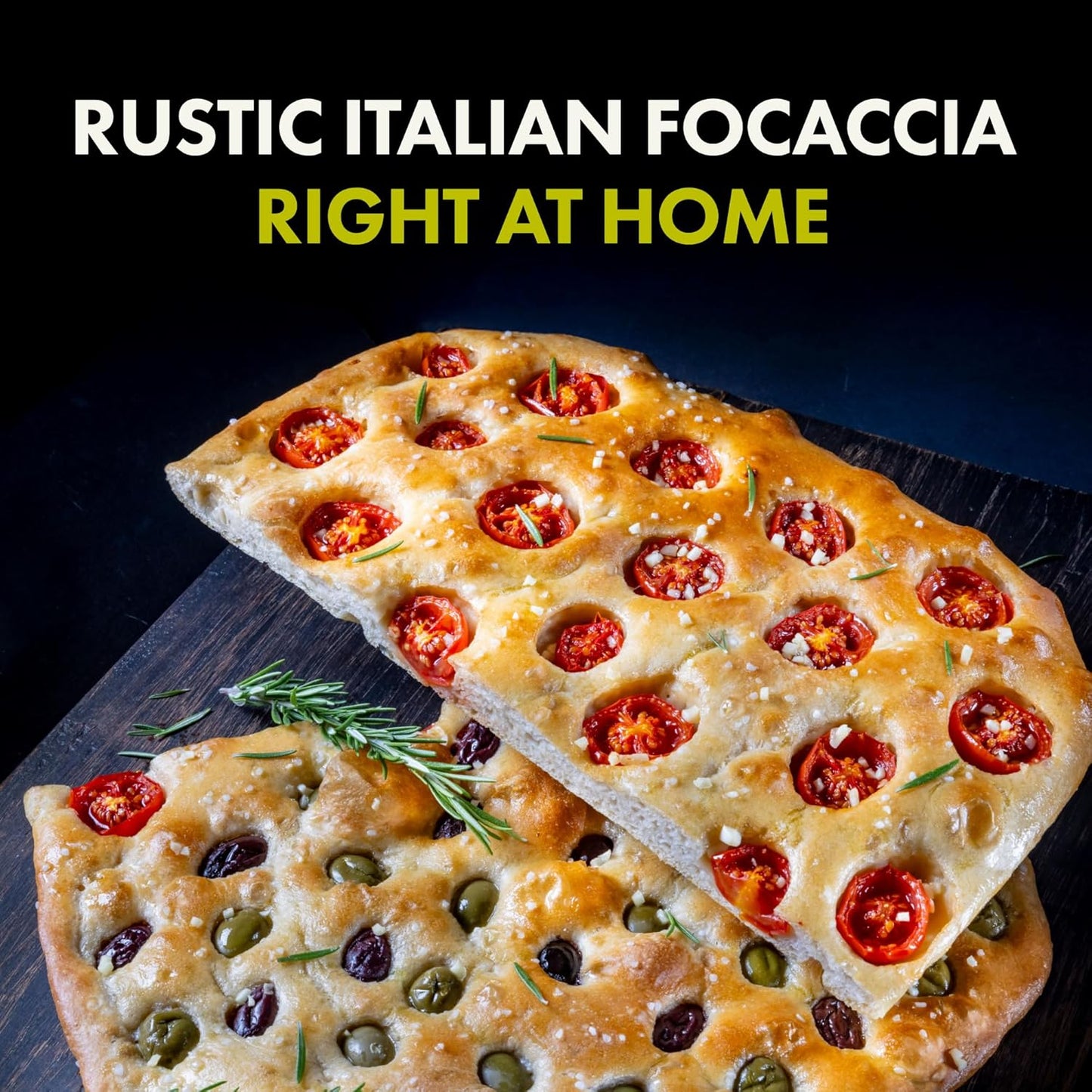 Let’s Bake Bread Organic Focaccia Baking Mix - Soft, Flavorful Italian Bread at Home - USDA Organic, Non-GMO, No Additives, Easy Home Baking, Golden Crust, Fluffy Texture - 17.64 oz (1 Pack)
