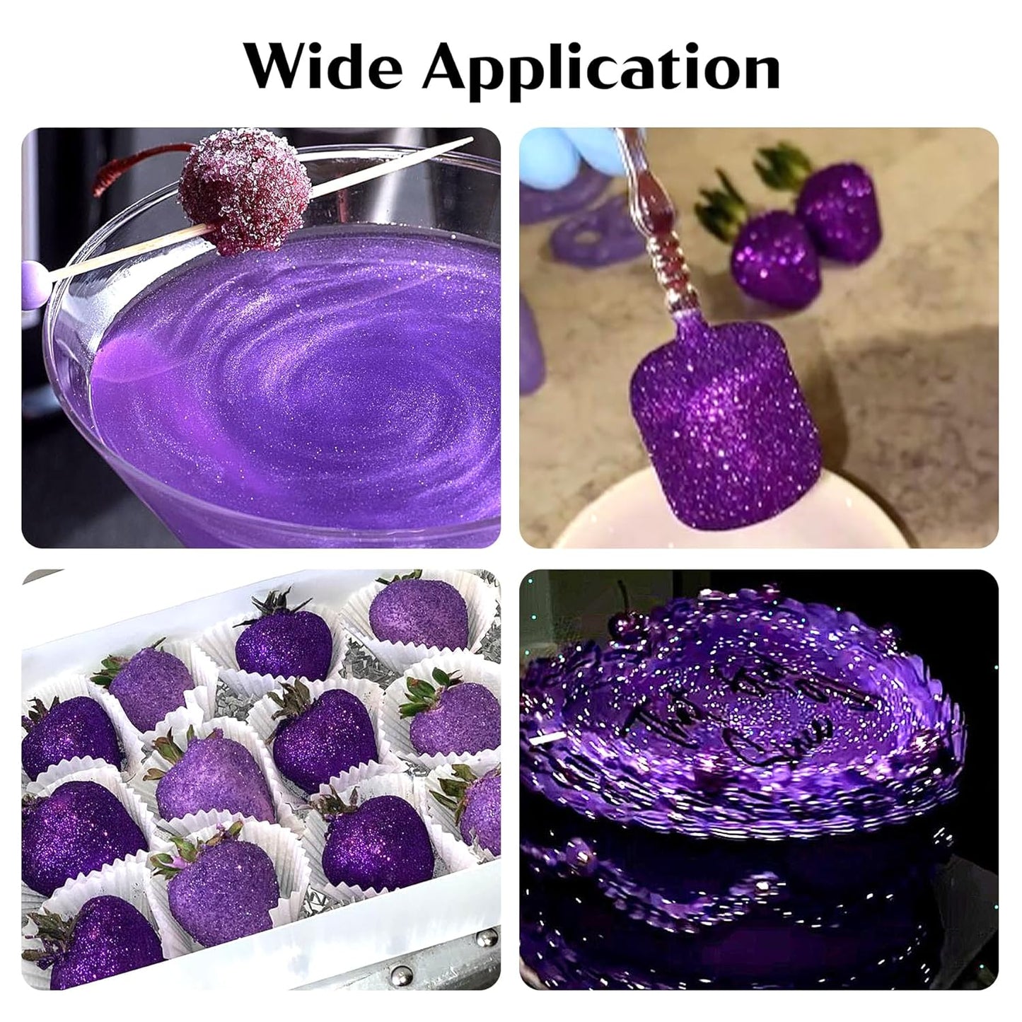 Purple Edible Glitter for Cocktails - 6g Purple Luster Dust Edible Drink Glitter Food Grade Metallic Shimmer Powder Sprinkles for Beverage Cake Chocolate Candy