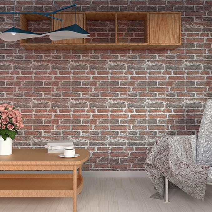 3D Wall Panels Peel and Stick in Red White, Faux Brick Wall Panels - Image 4