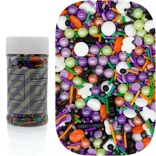 Dynastang Pumpkins & Ghosts & Eyes Sprinkles Halloween Edible Eyes Cake Decoration Cupcake Toppers Cookie Decorating Perfect for Cakes, Cupcakes, Desserts Toppings 3OZ