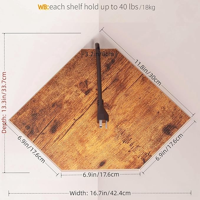 JJL Corner Shelf, 12 Inch Set of 4 Floating Shelves - Image 3