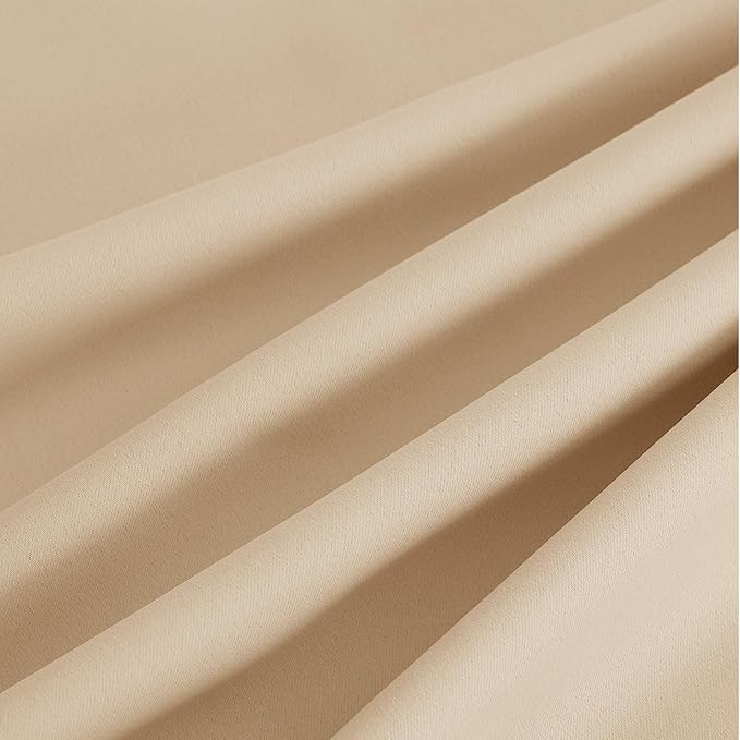 NICETOWN Blackout Curtains Grommet 2 Panels 72 Inches Long, Biscotti Beige - Image 9