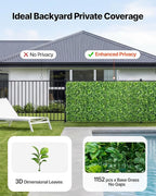 VEVOR Artificial Plant Wall, 40 x 120 in Artificial Boxwood Panels, Sun - Image 2