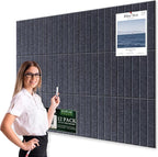 Large Cork Bulletin Board for Wall 48"x36", 12 Pack Felt Slat Wall Panel Tiles by Kciplab