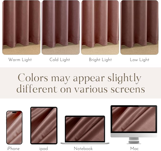 NICETOWN Dusty Rose Pink Velvet Curtains 96 inches Long - Image 7