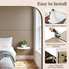 4 Pack Wood Panels for Wall, 47.24" x 23.81" Acoustic Wood Slat Wall Panel for - Image 7