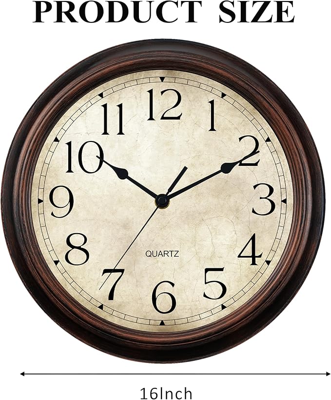 KECYET Wall Clock Battery Operated Vintage Silent Non-Ticking Analog Wall - Image 9
