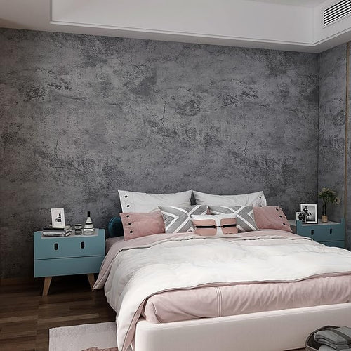 16"×354" Grey Blue Concrete Contact Paper 3D Extra Thick Faux Cement Concrete by 3YECAO