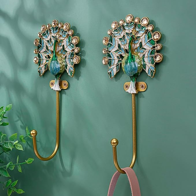 Vintage Wall Hooks Decorative Rack Hangers, 2 Pack Metal Wall Mounted Hook - Image 3