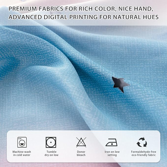 XiDi Curtains for Bedroom Decor, Rainbow Pink Purple/62/63 - Image 5