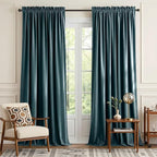 NICETOWN Greyish Blue Velvet Curtains, Luxury and Soft Thermal Insulated Velvet by NICETOWN