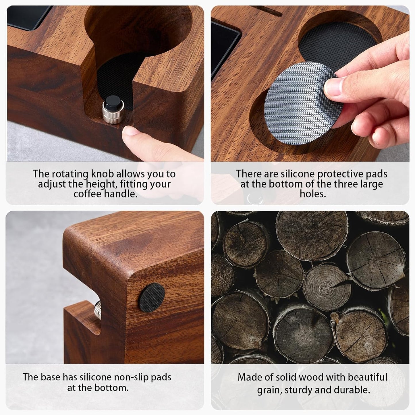 Espresso Knock Box, Espresso Tamping Station, Espresso Coffee Organizer Box Fit for Storage 58MM Espresso Tamper,Coffee Station Organizer for Countertop