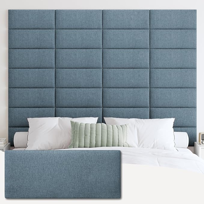 IFNOW Upholstered Wall Mounted Headboard, 3D Soundproof Wall Panels Peel and by IFNOW