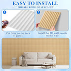 Nuanchu 60 Pcs 3D Slat Wall Panels, Paintable Waterproof Textured Tiles - Image 4